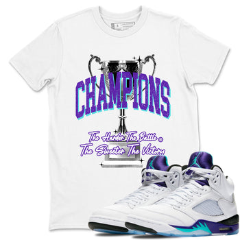 5s Grape shirts to match jordans Champions Trophy sneaker match tees Air Jordan 5 Retro Grape match shoes to clothes SNRT Sneaker Tees unisex cotton White 1 shirts