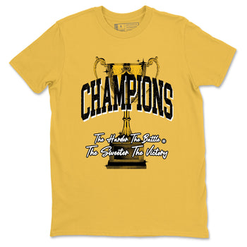 Champions Trophy sneaker match tees styled to complete your fit with the Air Jordan 5 Tokyo sneakers, shown in Daisy 2.