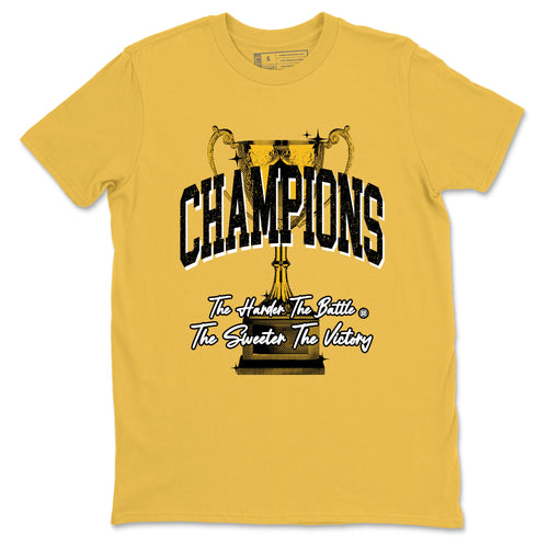 Champions Trophy sneaker match tees styled to complete your fit with the Air Jordan 5 Tokyo sneakers, shown in Daisy 2.