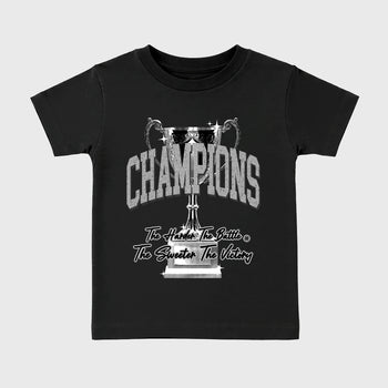 Sneaker match tees – Sneaker Tees To Match Air Jordan 6 Cap and Gown Shoes – Champions Trophy Kids T-Shirt Black 2