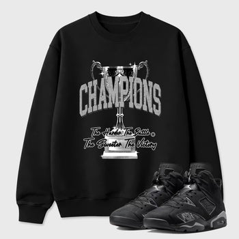 Sneaker match tees – Sneaker Tees To Match Air Jordan 6 Cap and Gown Shoes – Champions Trophy Tee Black 1