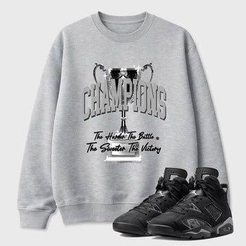 Sneaker match tees – Sneaker Tees To Match Air Jordan 6 Cap and Gown Shoes – Champions Trophy Tee Heather Grey 1