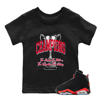 Sneaker match tees – Sneaker Tees To Match Air Jordan 6 Reverse Infrared Shoes – Champions Trophy Kids T-Shirt Black 1