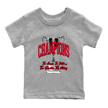 Sneaker match tees – Sneaker Tees To Match Air Jordan 6 Reverse Infrared Shoes – Champions Trophy Kids T-Shirt Heather Grey 2