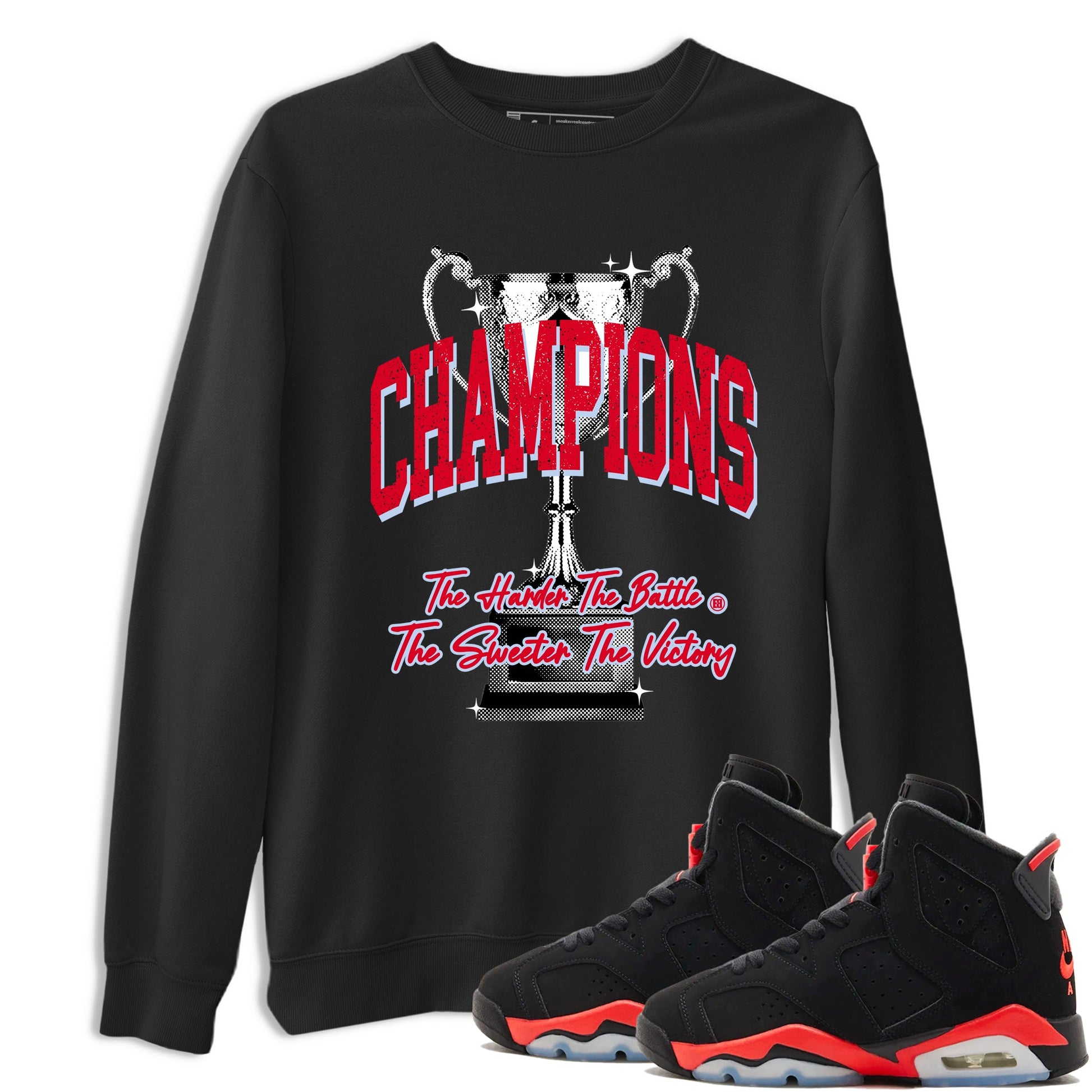 Sneaker match tees – Sneaker Tees To Match Air Jordan 6 Reverse Infrared Shoes – Champions Trophy Tee Black 1