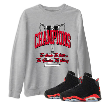 Sneaker match tees – Sneaker Tees To Match Air Jordan 6 Reverse Infrared Shoes – Champions Trophy Tee Heather Grey 1