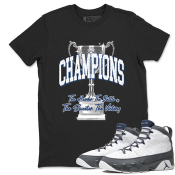 Sneaker match tees – Sneaker Tees To Match Air Jordan 9 Flint Grey Shoes – Champions Trophy Tee Black 1