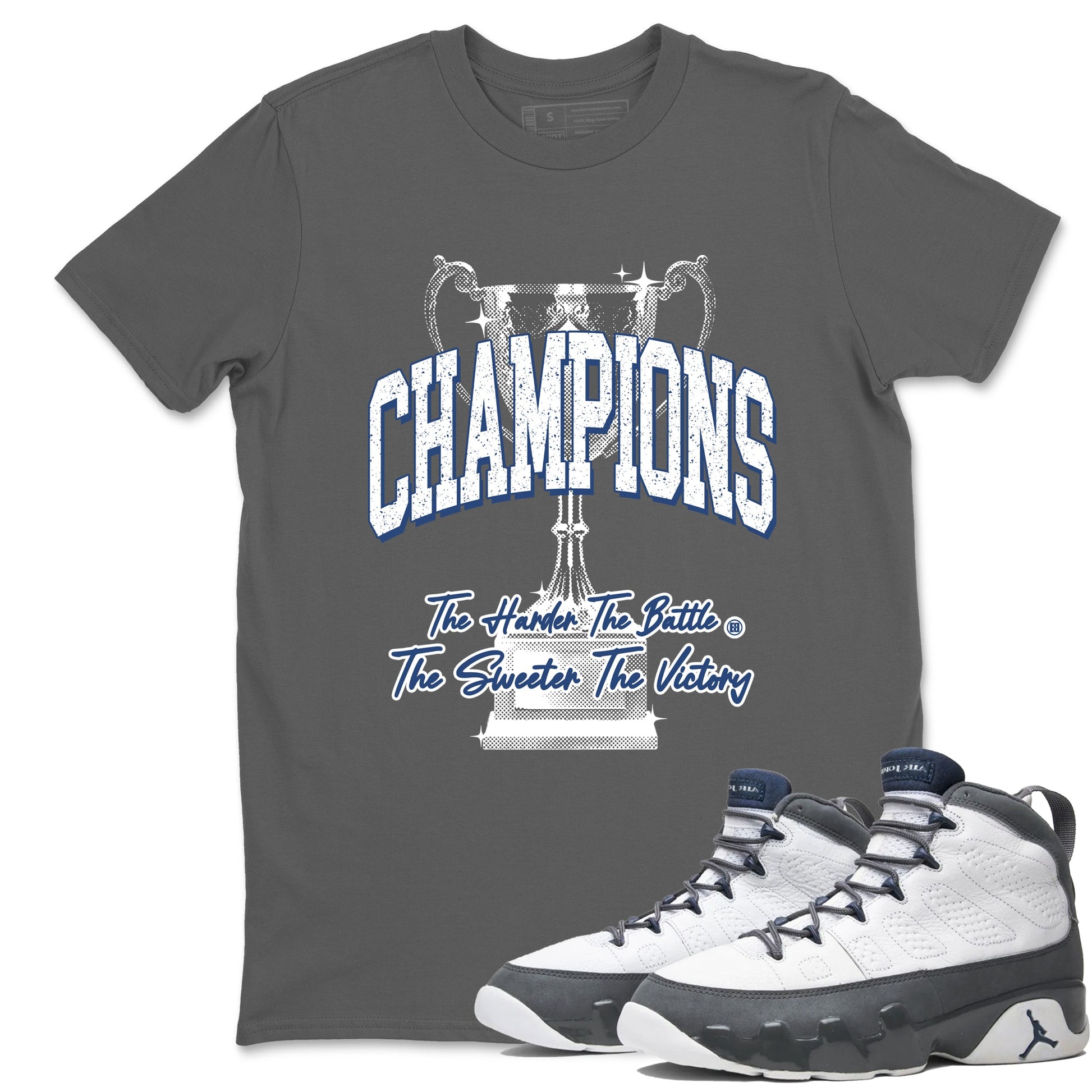 Sneaker match tees – Sneaker Tees To Match Air Jordan 9 Flint Grey Shoes – Champions Trophy Tee Cool Grey 1
