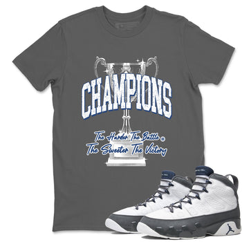 Sneaker match tees – Sneaker Tees To Match Air Jordan 9 Flint Grey Shoes – Champions Trophy Tee Cool Grey 1