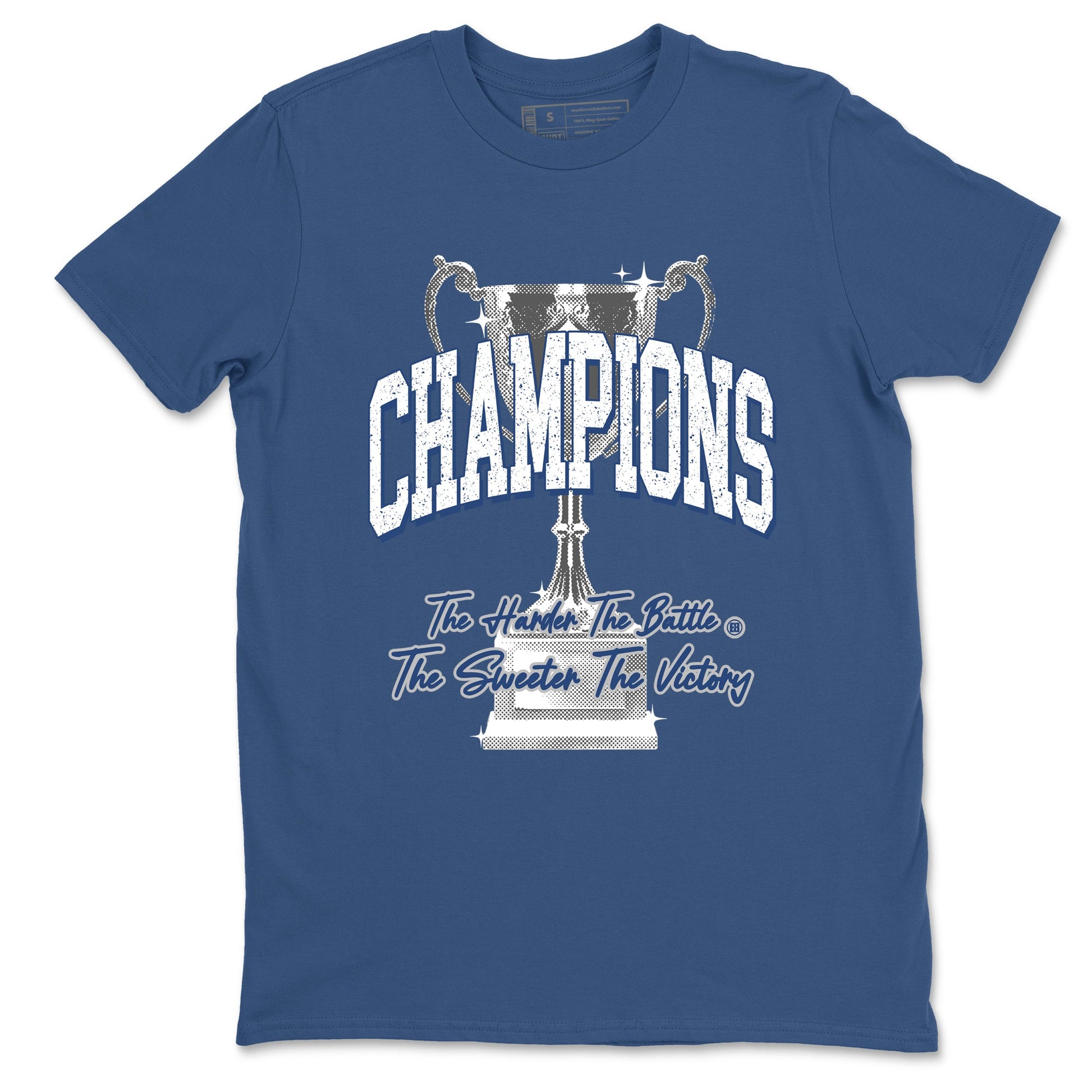 Sneaker match tees – Sneaker Tees To Match Air Jordan 9 Flint Grey Shoes – Champions Trophy Tee Denim Blue 2