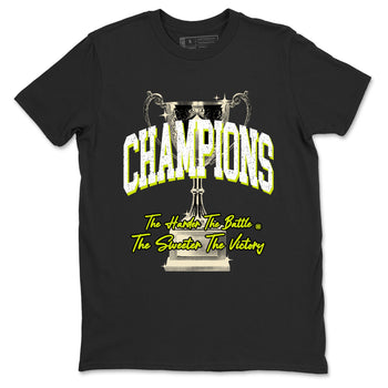 Champions Trophy sneaker match t-shirt styled to complete your fit with the Jordan Jumpman Jack Travis Scott Bright Cactus sneakers, shown in Black 2.