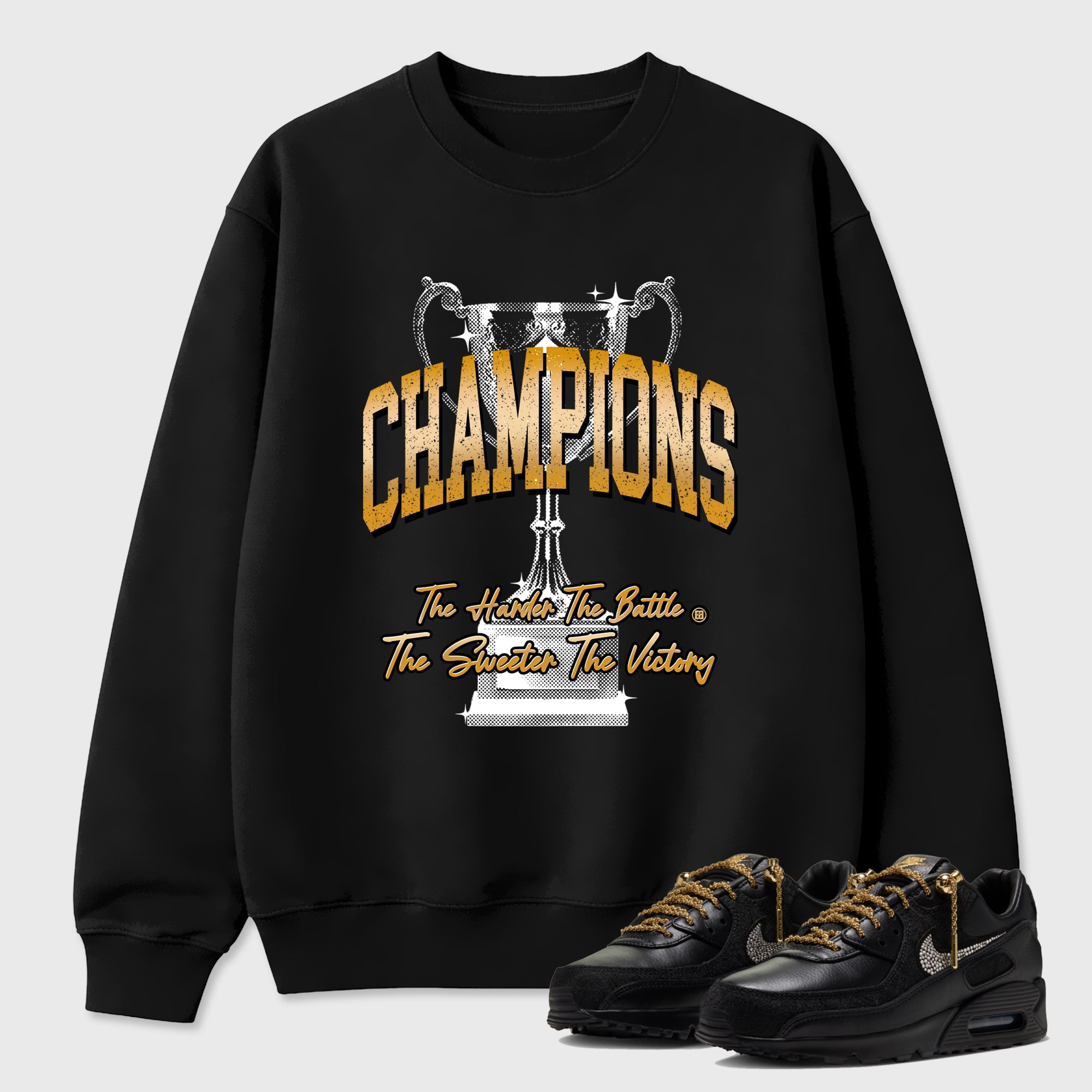 Champions Trophy Graphic T-Shirt featuring original streetwear artwork designed to match the Air Max 90 Trophies. Black 1 Graphic Tee.