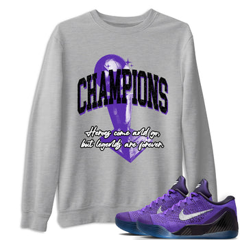 Sneaker Threads – Sneaker Tees To Match Nike KB 9 Hyper Grape – Champions Trophy Graphic Tee Heather Grey 1. Perfect for Jordan releases 2025 colorways. Perfect for purple basketball sneaker releases and legacy-inspired colorways for 2025 hoopers.