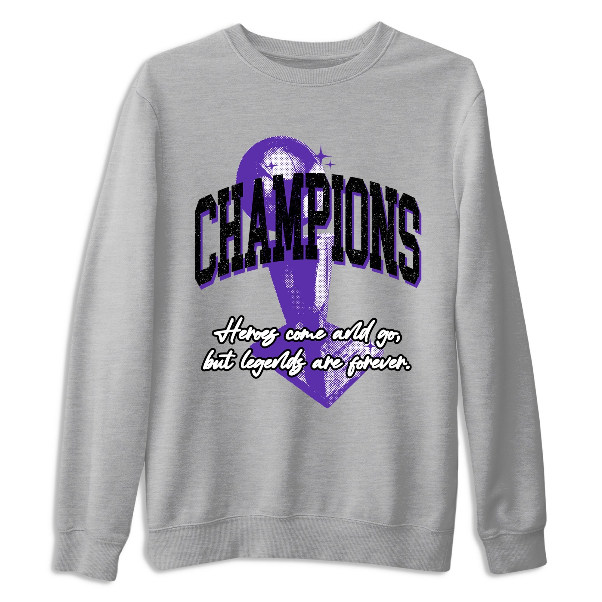 Sneaker Threads – Sneaker Tees To Match Nike KB 9 Hyper Grape – Champions Trophy Graphic Tee Heather Grey 2. Perfect for Jordan releases 2025 colorways. Perfect for purple basketball sneaker releases and legacy-inspired colorways for 2025 hoopers.