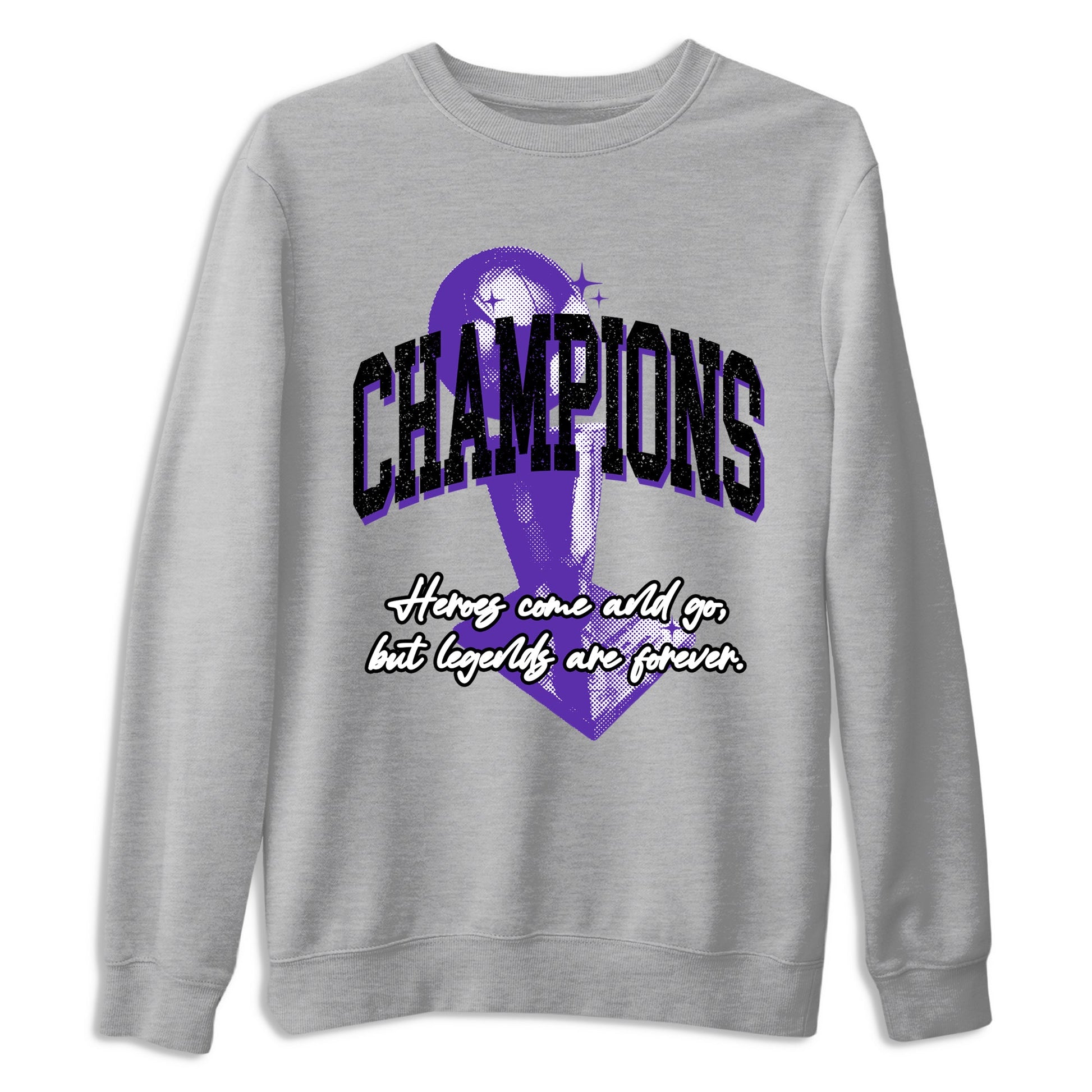 Sneaker Threads – Sneaker Tees To Match Nike KB 9 Hyper Grape – Champions Trophy Graphic Tee Heather Grey 2. Perfect for Jordan releases 2025 colorways. Perfect for purple basketball sneaker releases and legacy-inspired colorways for 2025 hoopers.