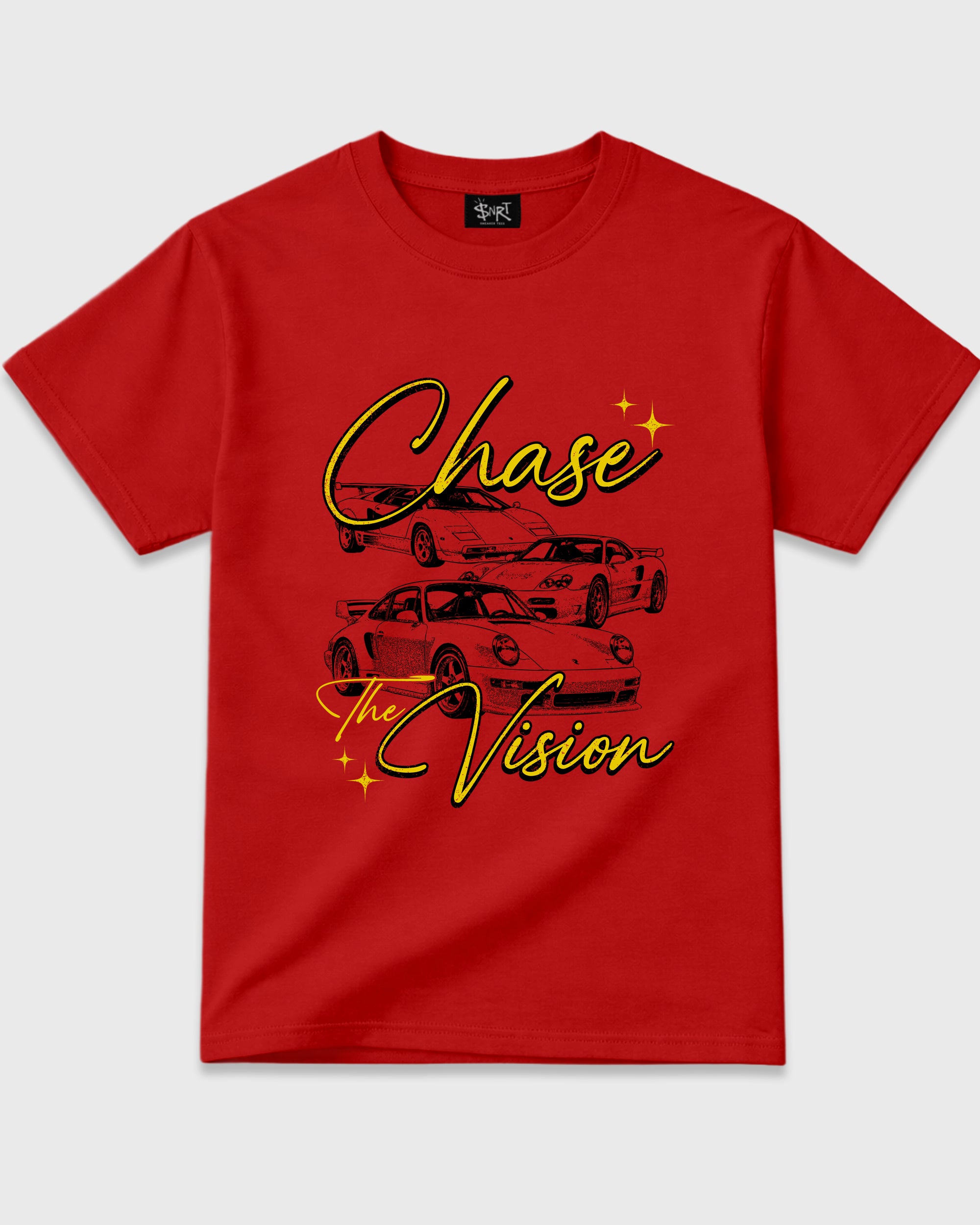 Chase The Vision Graphic T-Shirt featuring original streetwear artwork designed to match the Air Jordan 14 Challenge Red. Red 2 Graphic T-Shirt.