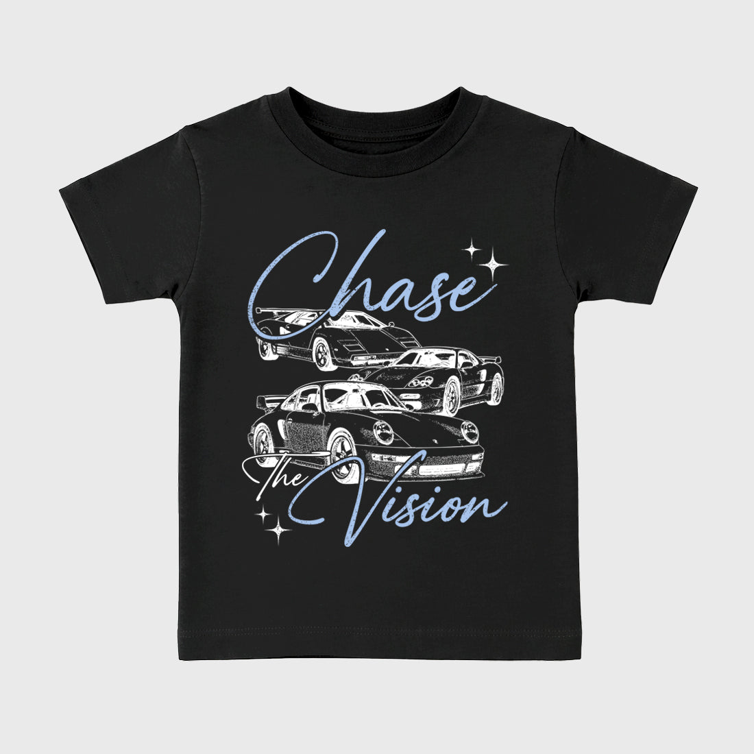 Chase The Vision Baby & Kids Graphic T-Shirt featuring original artwork designed to match the Air Jordan 6 Black and White. Black 2 Kids Graphic Tee.