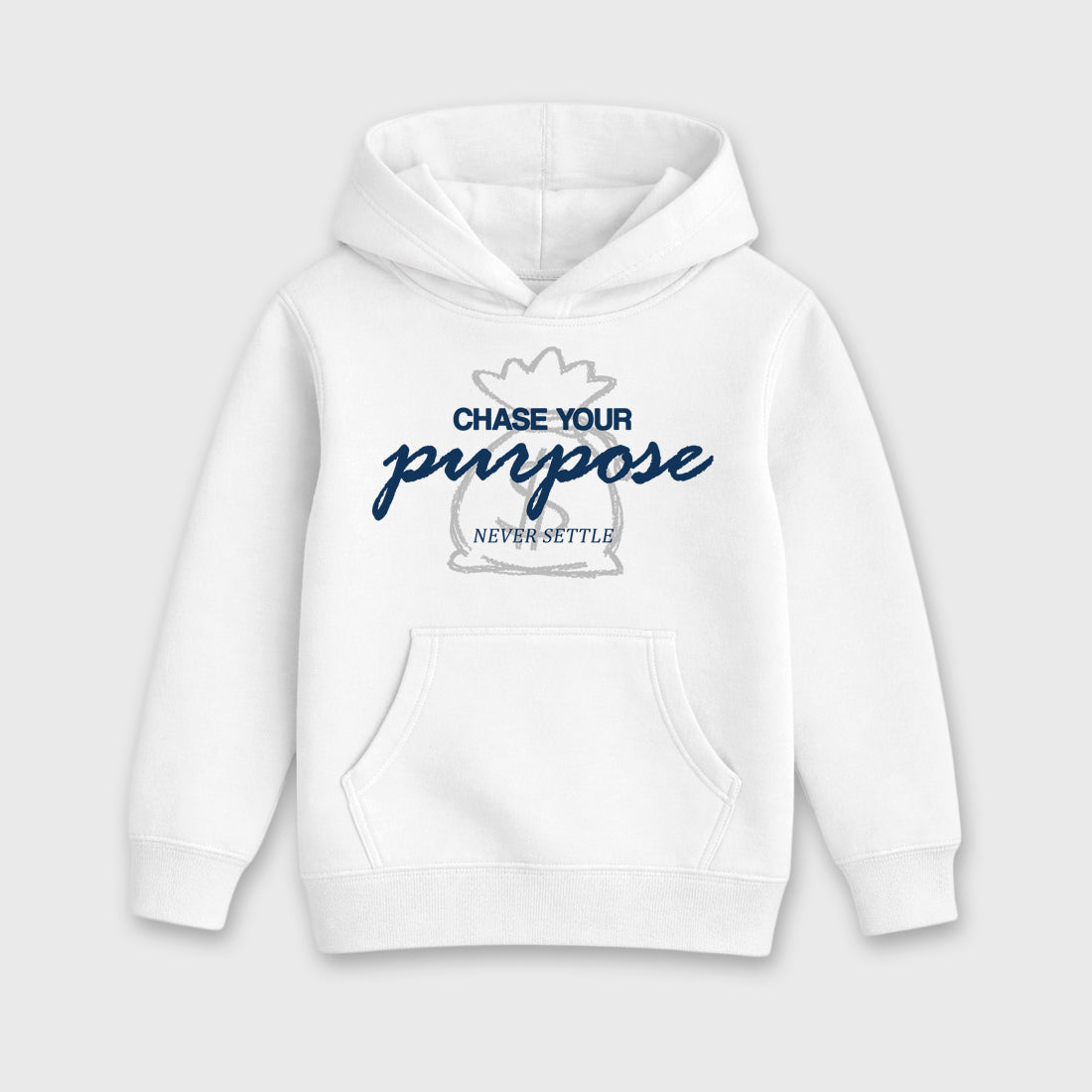 Chase Your Purpose Baby & Kids Graphic Hoodie featuring original artwork designed to match the Air Jordan 13 Flint. White 2 Kids Graphic Sweater.