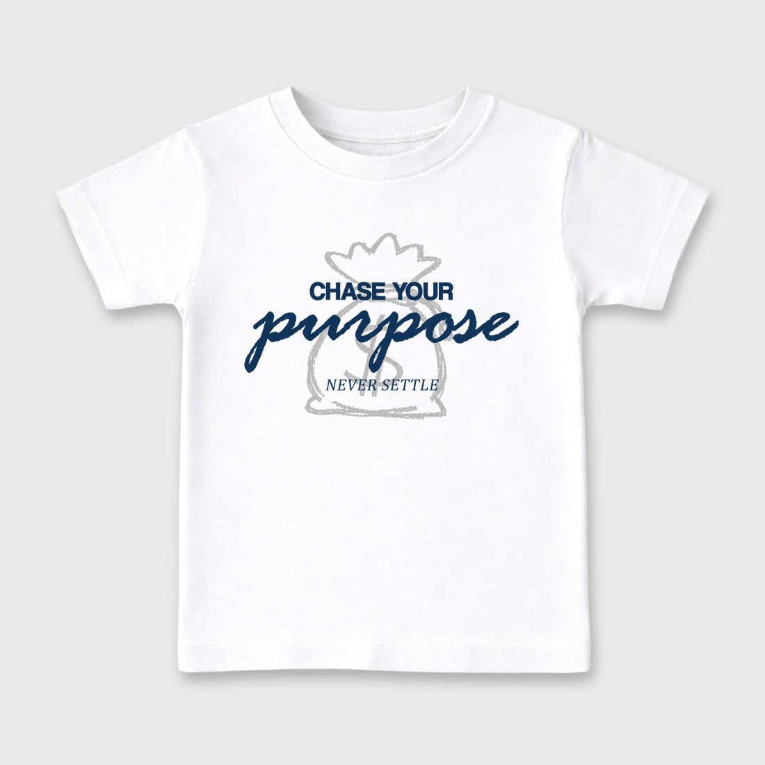 Chase Your Purpose Baby & Kids Graphic T-Shirt featuring original artwork designed to match the Air Jordan 13 Flint. White 2 Kids Graphic Tee.