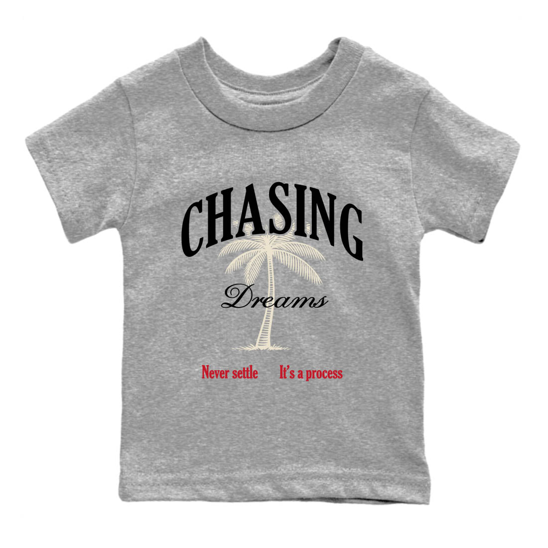 Sneaker Threads – Sneaker Tees To Match Air Foamposite One Pearl – Chasing Dreams Youth Graphic Tee Heather Grey 2. Perfect for Jordan releases 2025 colorways.