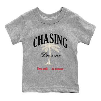Sneaker Threads – Sneaker Tees To Match Air Foamposite One Pearl – Chasing Dreams Youth Graphic Tee Heather Grey 2. Perfect for Jordan releases 2025 colorways.