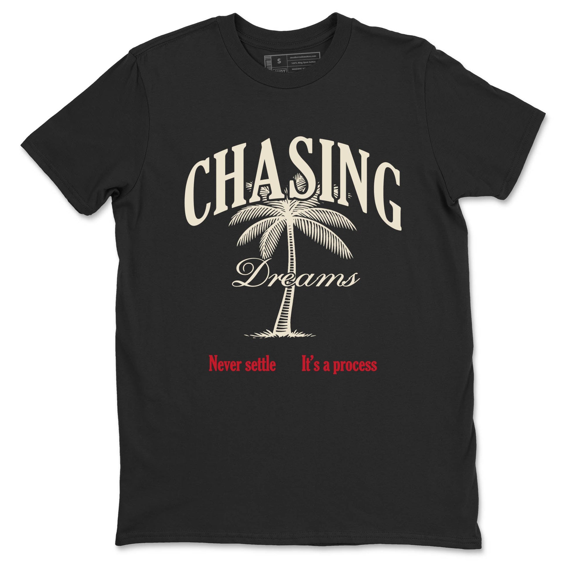 Sneaker Threads – Sneaker Tees To Match Air Foamposite One Pearl – Chasing Dreams Graphic Tee Black 2. Perfect for Jordan releases 2025 colorways.