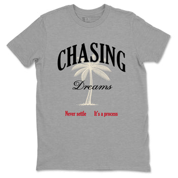 Sneaker Threads – Sneaker Tees To Match Air Foamposite One Pearl – Chasing Dreams Graphic Tee Heather Grey 2. Perfect for Jordan releases 2025 colorways.