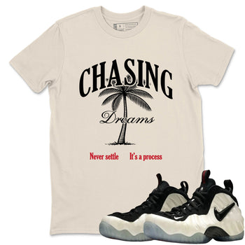 Sneaker Threads – Sneaker Tees To Match Air Foamposite One Pearl – Chasing Dreams Graphic Tee Natural 1. Perfect for Jordan releases 2025 colorways.