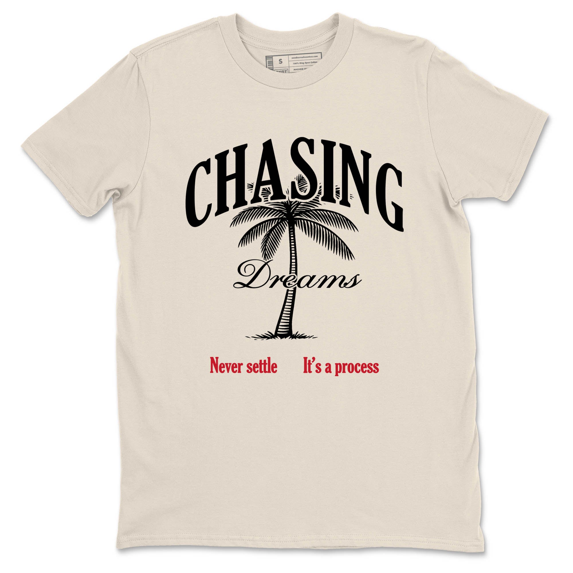 Sneaker Threads – Sneaker Tees To Match Air Foamposite One Pearl – Chasing Dreams Graphic Tee Natural 2. Perfect for Jordan releases 2025 colorways.