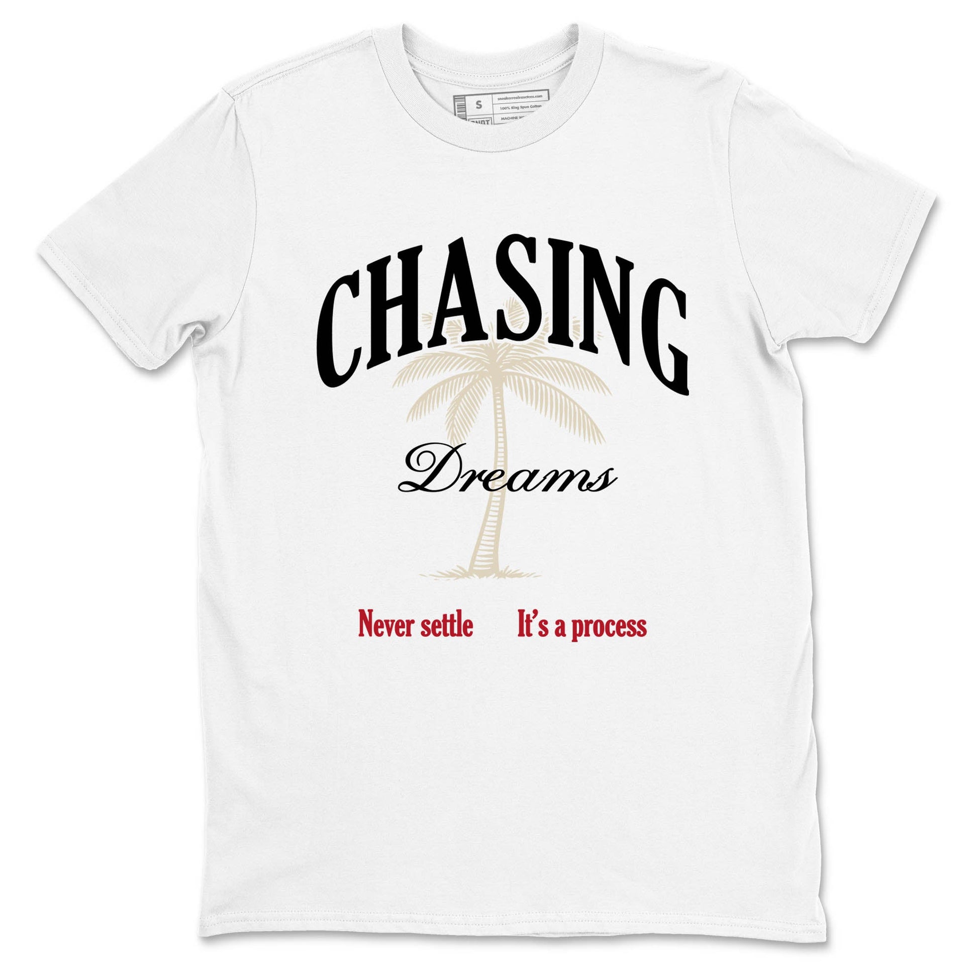 Sneaker Threads – Sneaker Tees To Match Air Foamposite One Pearl – Chasing Dreams Graphic Tee White 2. Perfect for Jordan releases 2025 colorways.