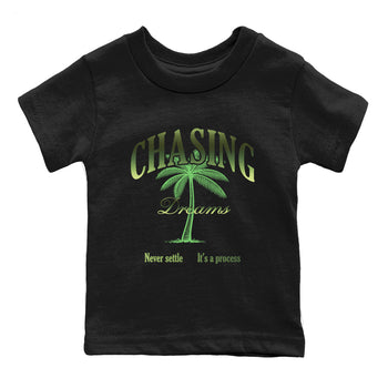 Best Christmas gifts for sneakerheads - Sneaker Tees To Match Air Foamposite One Pine Green Sneakers – Chasing Dreams Kids T-Shirt Black 2