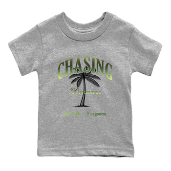 Best Christmas gifts for sneakerheads - Sneaker Tees To Match Air Foamposite One Pine Green Sneakers – Chasing Dreams Kids T-Shirt Heather Grey 2