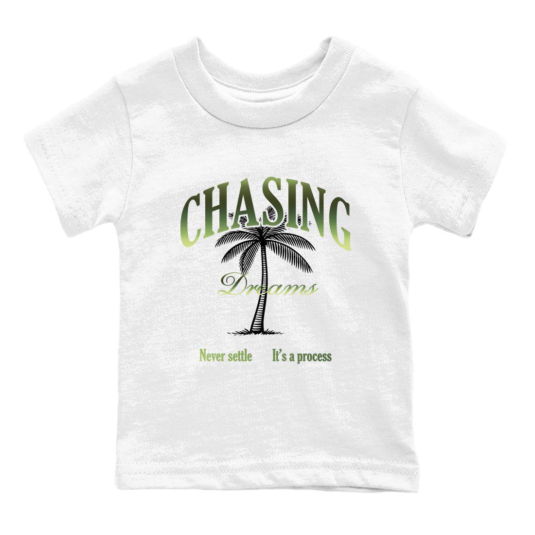Best Christmas gifts for sneakerheads - Sneaker Tees To Match Air Foamposite One Pine Green Sneakers – Chasing Dreams Kids T-Shirt White 2