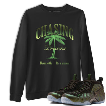 Best Christmas gifts for sneakerheads - Sneaker Tees To Match Air Foamposite One Pine Green Sneakers – Chasing Dreams Tee Black 1