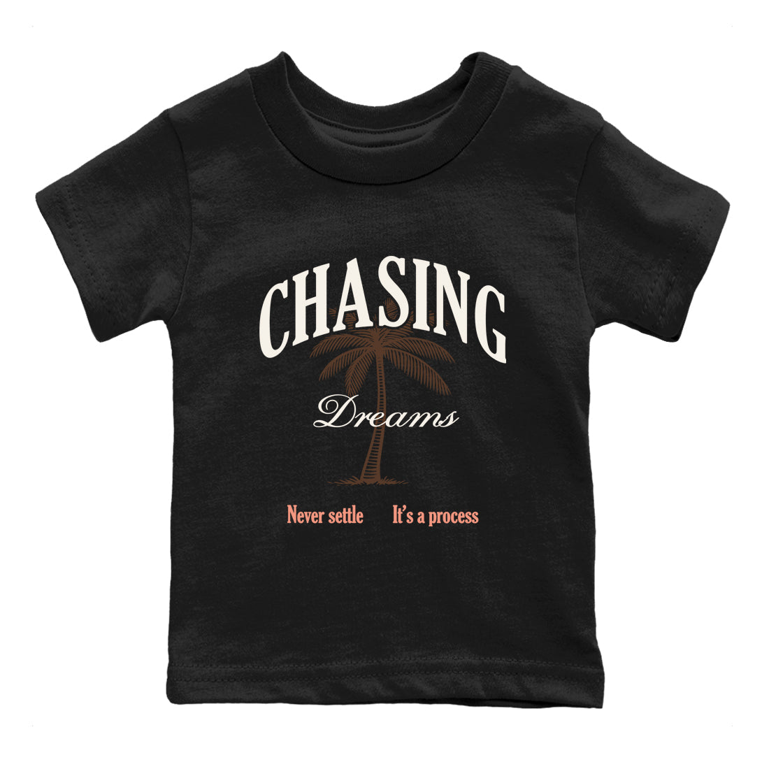 Sneaker match tees – Sneaker Tees To Match Air Jordan 1 Baroque Brown Shoes – Chasing Dreams Kids T-Shirt Black 2