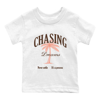 Sneaker match tees – Sneaker Tees To Match Air Jordan 1 Baroque Brown Shoes – Chasing Dreams Kids T-Shirt White 2