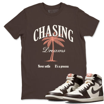 Sneaker match tees – Sneaker Tees To Match Air Jordan 1 Baroque Brown Shoes – Chasing Dreams Tee Dark Chocolate 1
