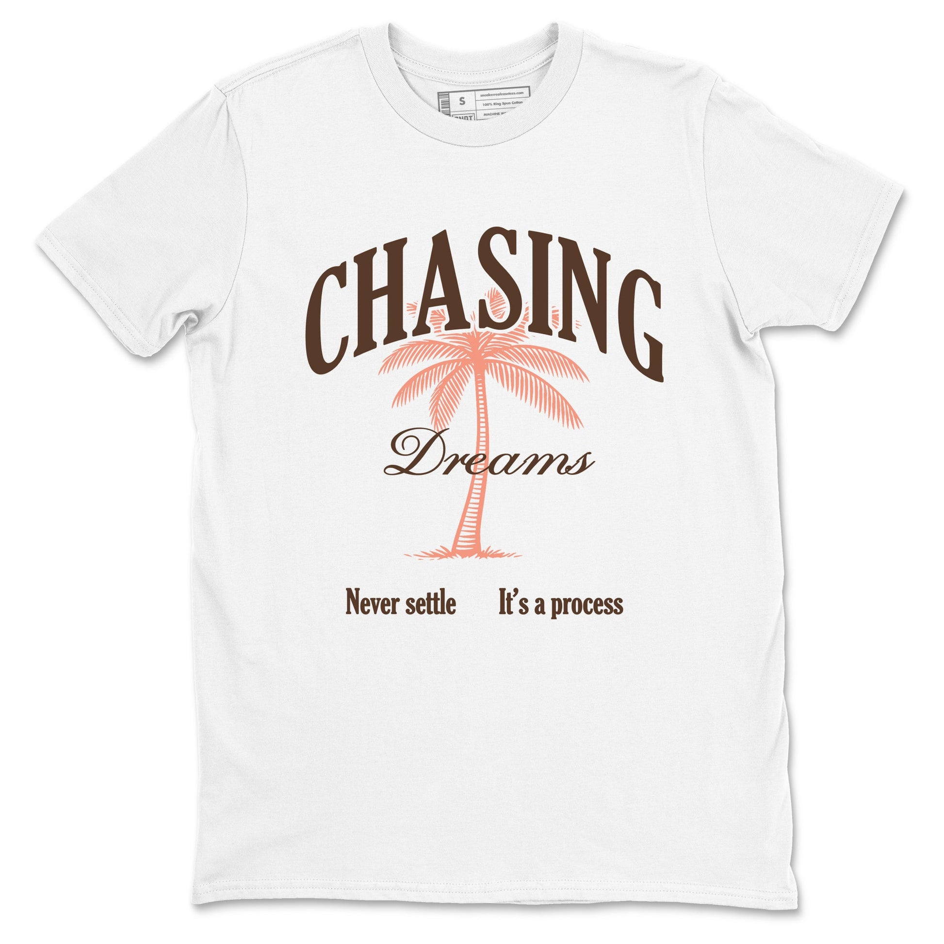 Sneaker match tees – Sneaker Tees To Match Air Jordan 1 Baroque Brown Shoes – Chasing Dreams Tee White 2
