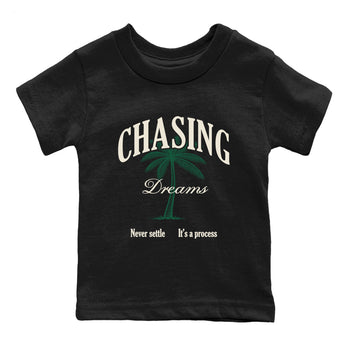 Sneaker Threads – Sneaker Tees To Match Air Jordan 1 Pro Green – Chasing Dreams Youth Graphic Tee Black 2. Perfect for Jordan releases 2025 colorways.
