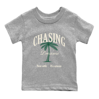 Sneaker Threads – Sneaker Tees To Match Air Jordan 1 Pro Green – Chasing Dreams Youth Graphic Tee Heather Grey 2. Perfect for Jordan releases 2025 colorways.