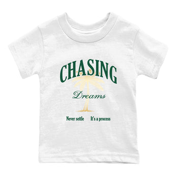 Sneaker Threads – Sneaker Tees To Match Air Jordan 1 Pro Green – Chasing Dreams Youth Graphic Tee White 2. Perfect for Jordan releases 2025 colorways.