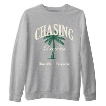 Sneaker Threads – Sneaker Tees To Match Air Jordan 1 Pro Green – Chasing Dreams Graphic Tee Heather Grey 2. Perfect for Jordan releases 2025 colorways.