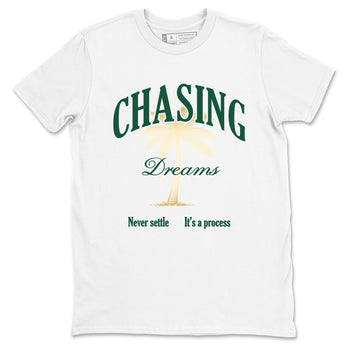 Sneaker Threads – Sneaker Tees To Match Air Jordan 1 Pro Green – Chasing Dreams Graphic Tee White 2. Perfect for Jordan releases 2025 colorways.