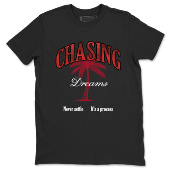 Chasing Dreams sneaker match t-shirt styled to complete your fit with the Air Jordan 1 Ruby sneakers, shown in Black 2.