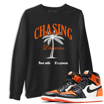 Sneaker match tees – Sneaker Tees To Match Air Jordan 1 Shattered Backboard Shoes – Chasing Dreams Tee Black 1