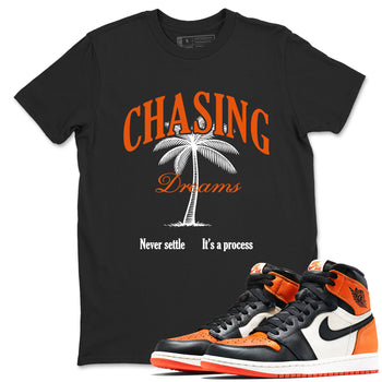 Sneaker match tees – Sneaker Tees To Match Air Jordan 1 Shattered Backboard Shoes – Chasing Dreams Tee Black 1