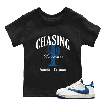 Sneaker Threads – Sneaker Threads To Match Air Jordan 1 Travis Scott Fragment Shoes – Chasing Dreams Kids T-Shirt Black 1