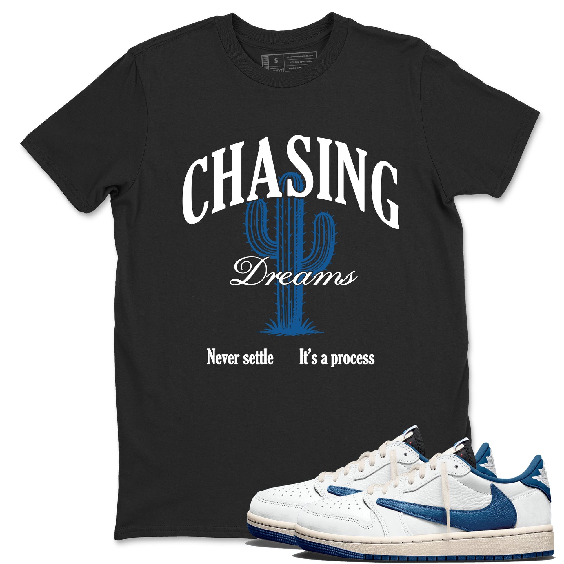 Sneaker Threads – Sneaker Threads To Match Air Jordan 1 Travis Scott Fragment Shoes – Chasing Dreams Tee Black 1