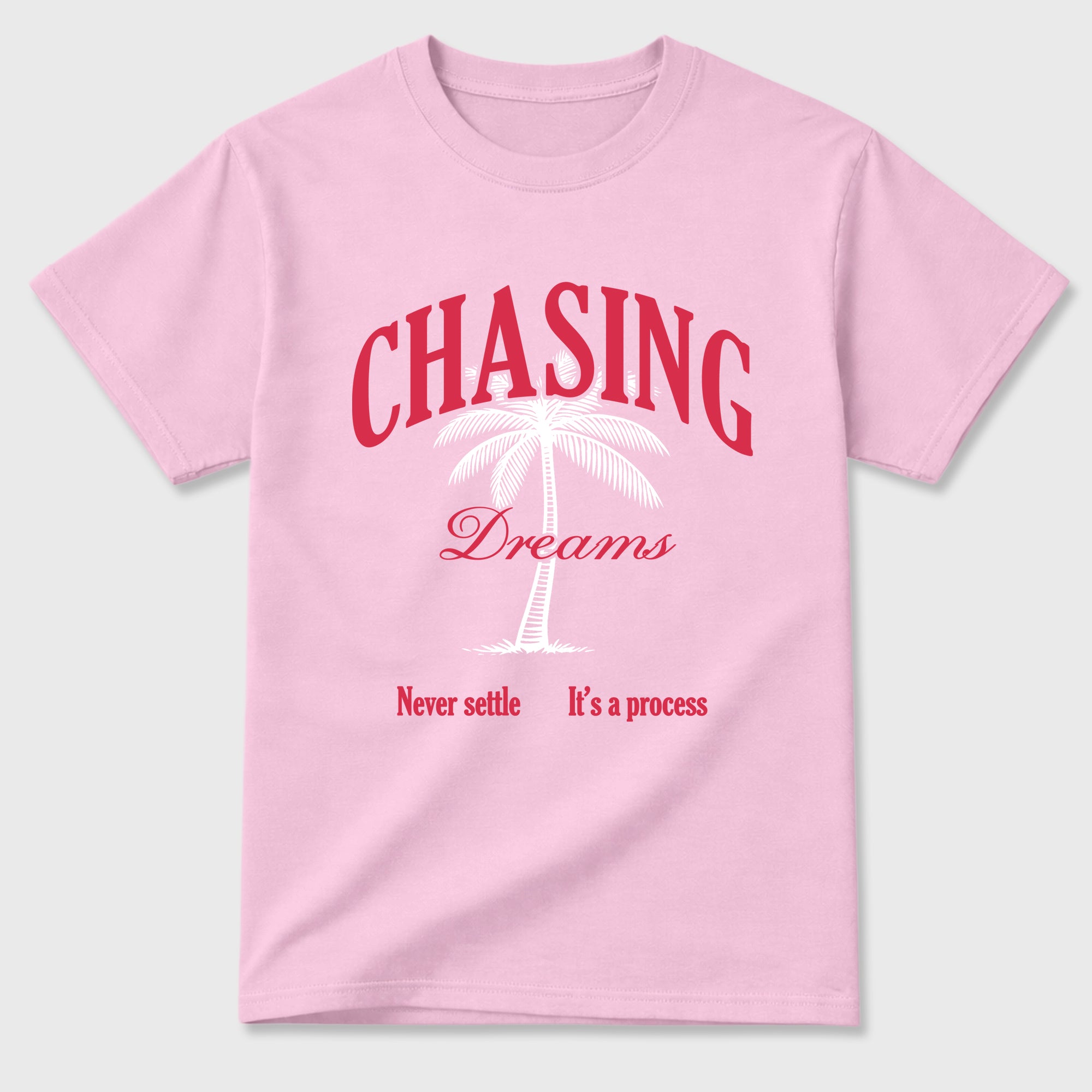 Perfect Sneakerhead Fashion Outfits – Sneaker Tees To Match Air Jordan 1 Low OG x Travis Scott Tropical Pink Shoes – Chasing Dreams Graphic Tee Pink 2