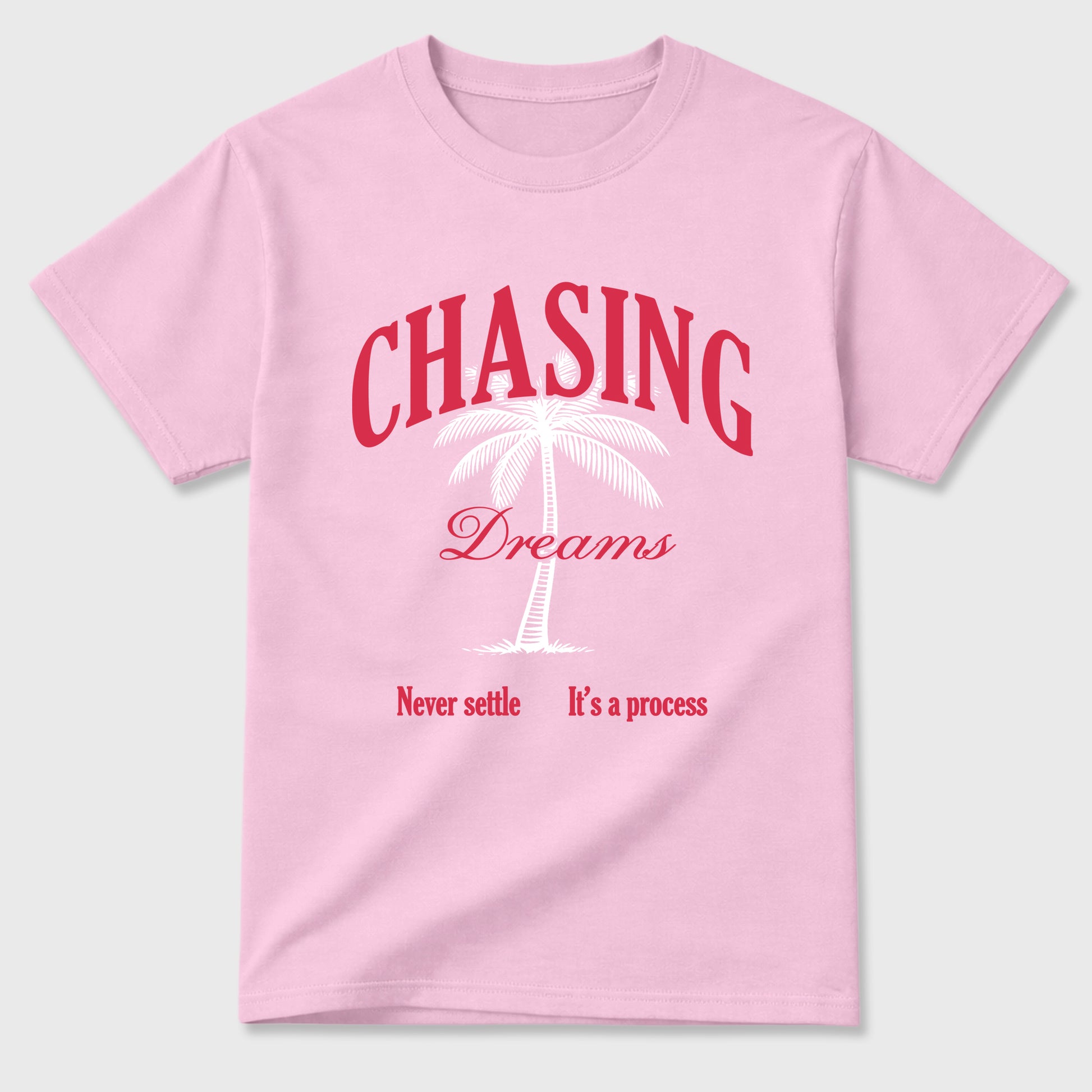 Perfect Sneakerhead Fashion Outfits – Sneaker Tees To Match Air Jordan 1 Low OG x Travis Scott Tropical Pink Shoes – Chasing Dreams Graphic Tee Pink 2